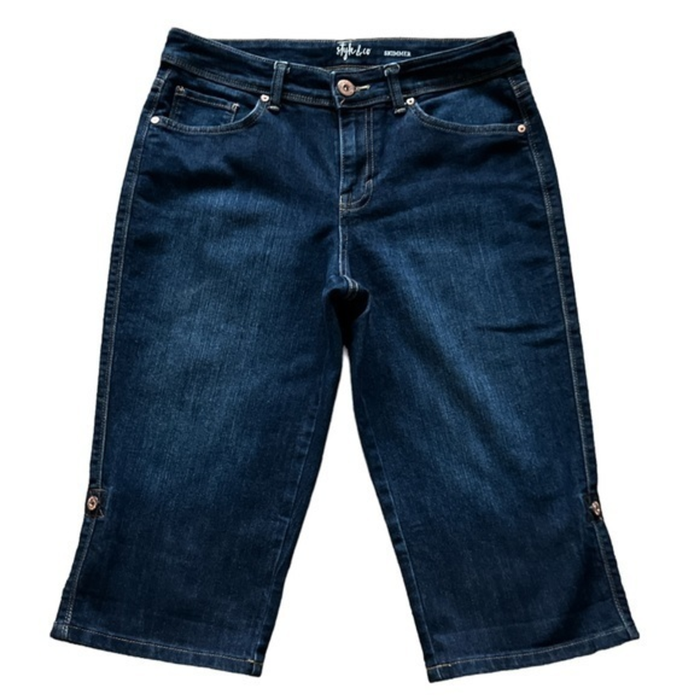 Style & Co Blue Dark Wash Skimmer Jean Capris Sz. 8